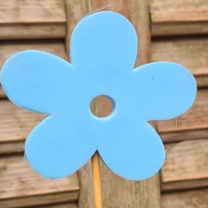 Stick Flower Blue Wood